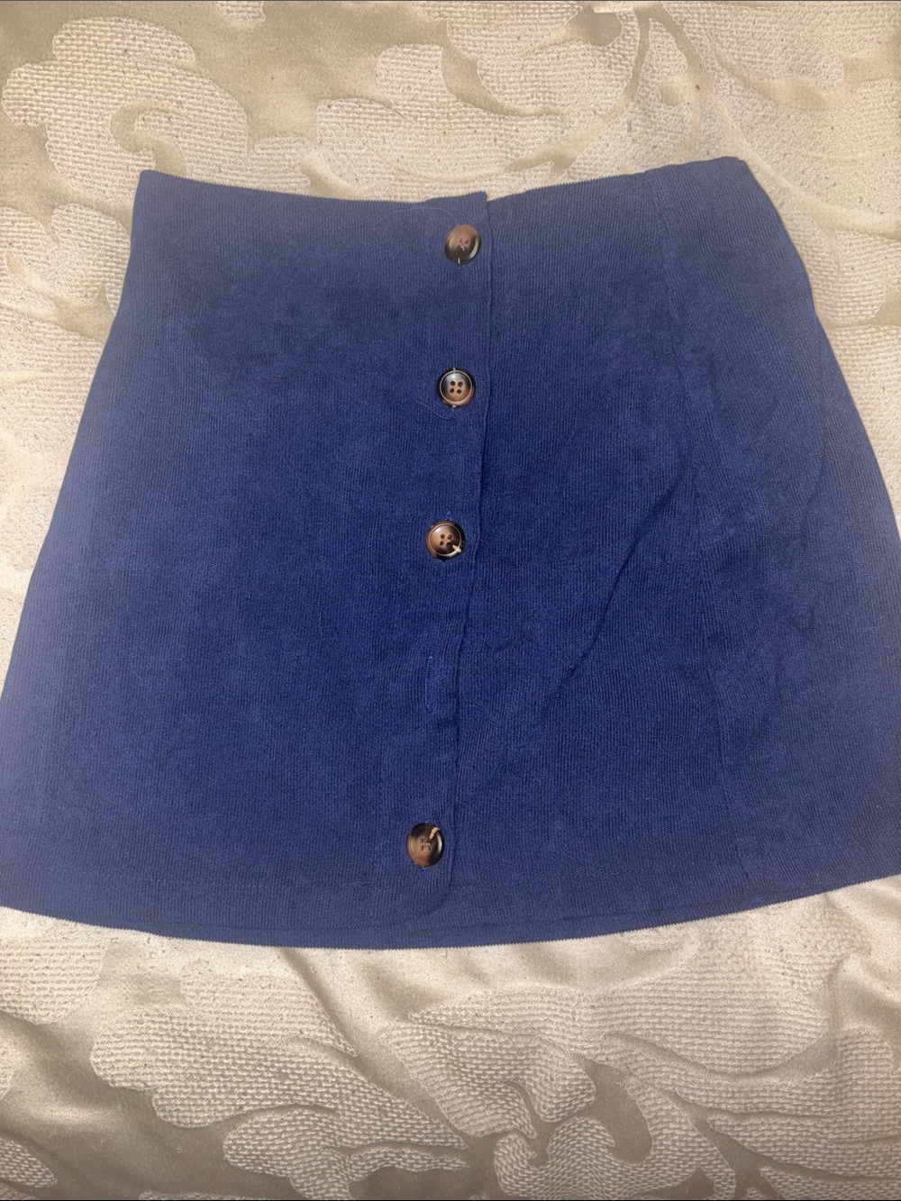 SHEIN Navy Button-Front Mini Skirt